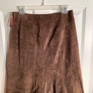 Suede leather skirt